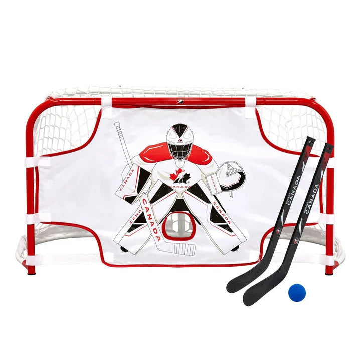 Hockey Canada Proform Mini Quick Net Set w/2 Sticks, Ball & Target